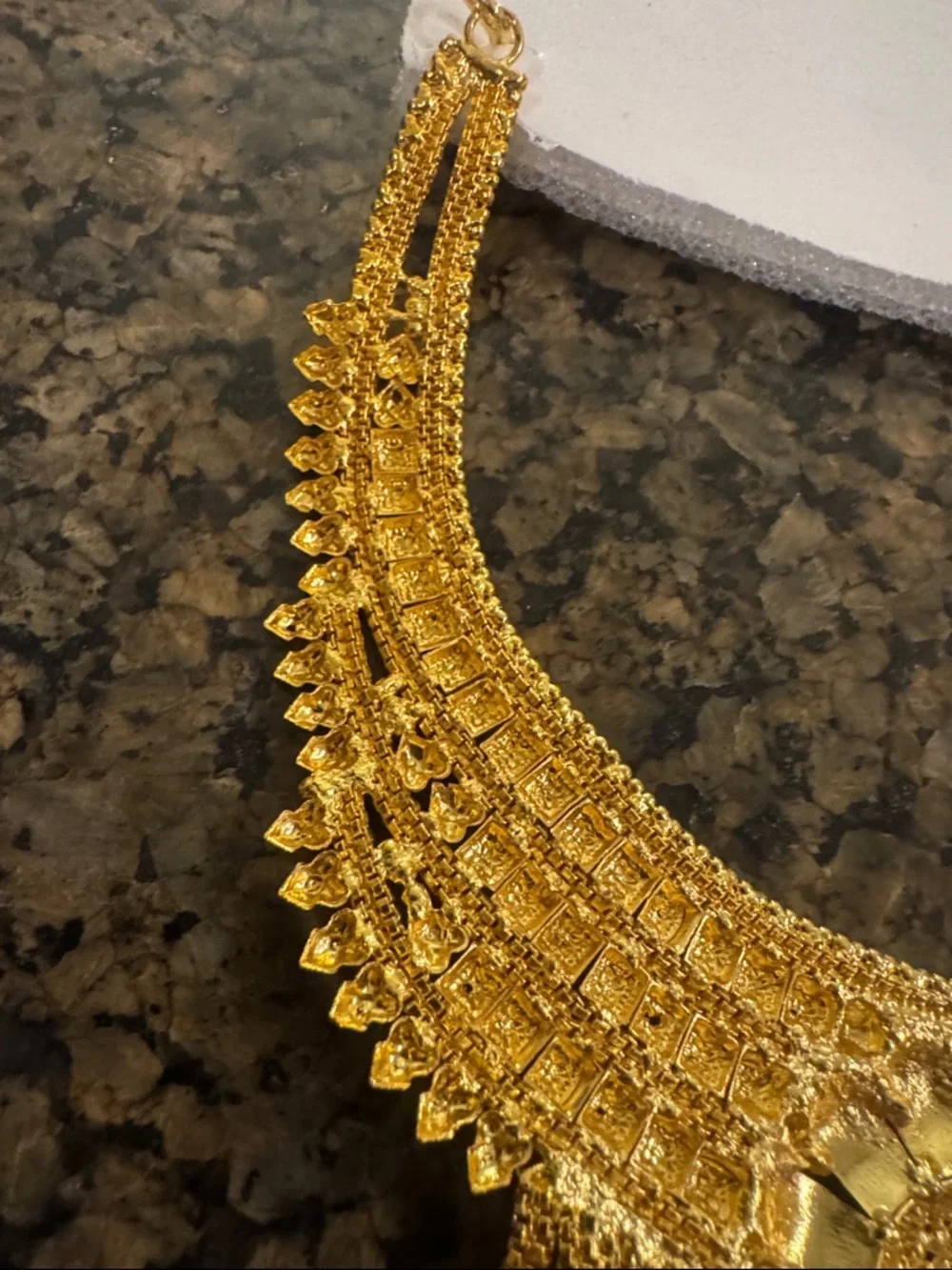 Bollywood Indian Gold Tone Necklace and Earring Set